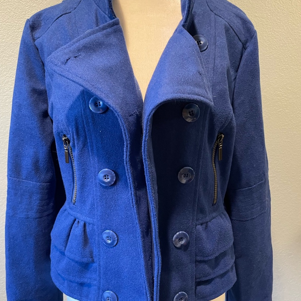 Women's Blue Double-Breasted Jacket
